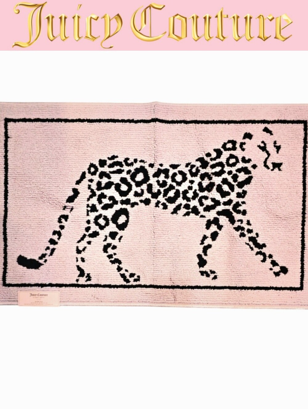 Juicy Couture Home Pink Leopard Silhouette Print Area Rug
